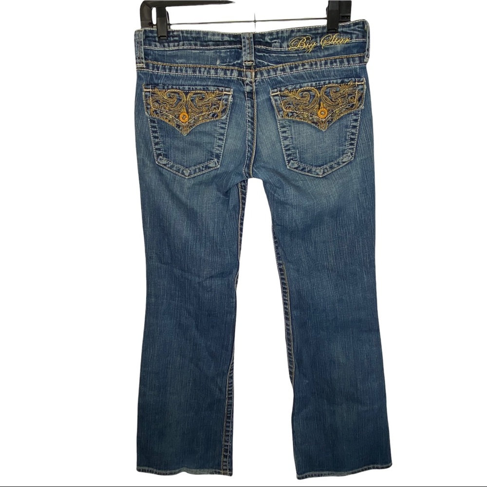 Big Star Casey boot cut jeans 28 regular Gold Thread Flap pockets 30x29 USA - Picture 4 of 13